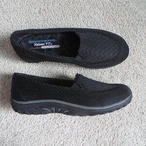 Skechers Womens Reggae Fest Willows Shoes Size 7 Black Slip On #49244